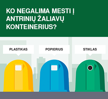 Ko negalima mesti į antrinių žaliavų rūšiavimo konteinerius?