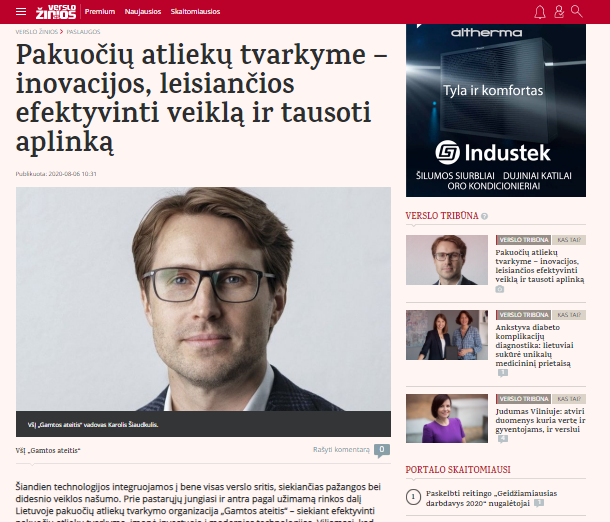 Pakuočių atliekų tvarkyme – inovacijos, leisiančios efektyvinti veiklą ir tausoti aplinką