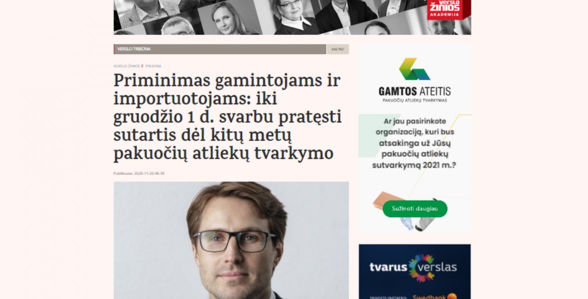 Priminimas gamintojams ir importuotojams 
