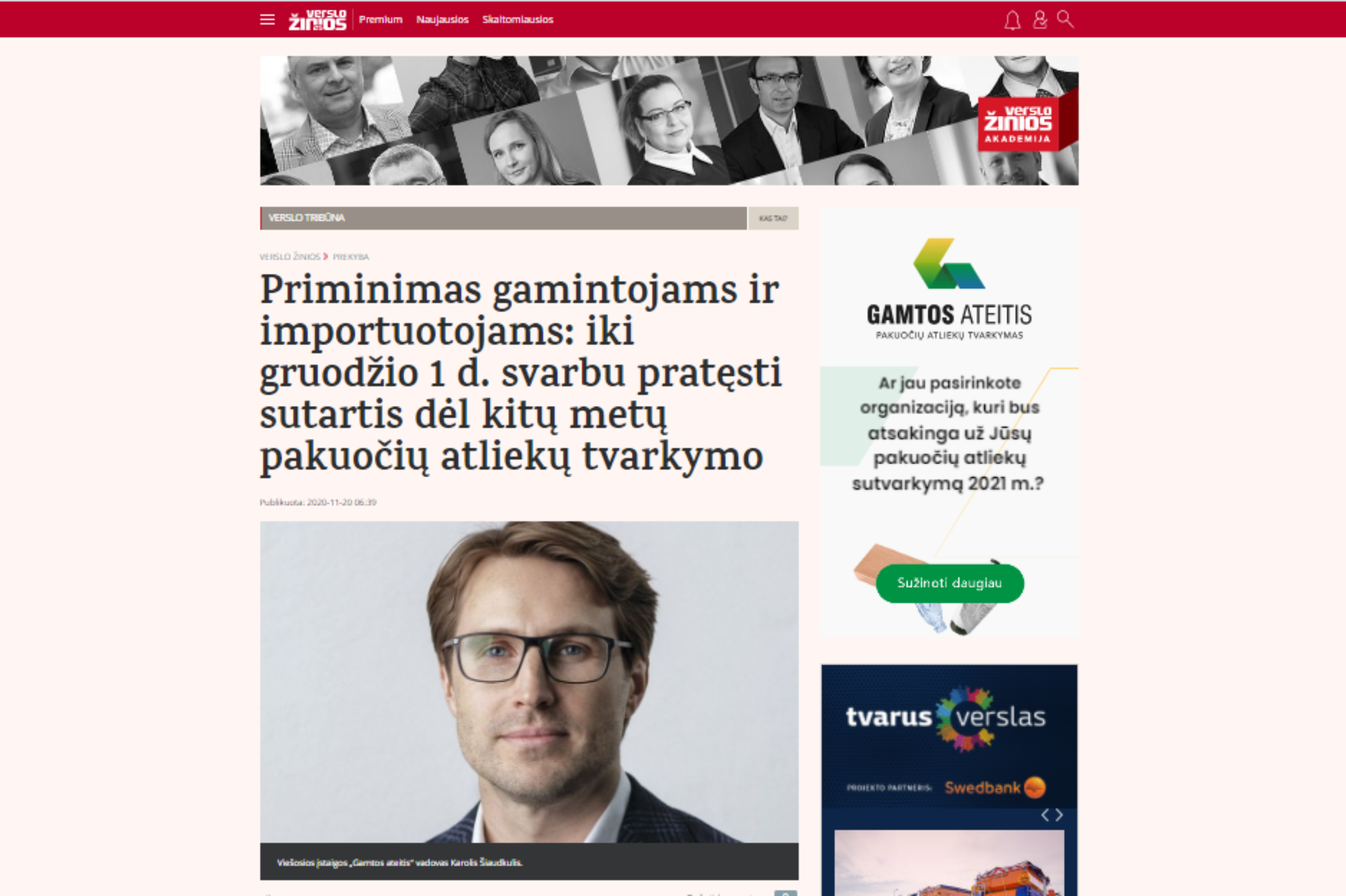 Priminimas gamintojams ir importuotojams 