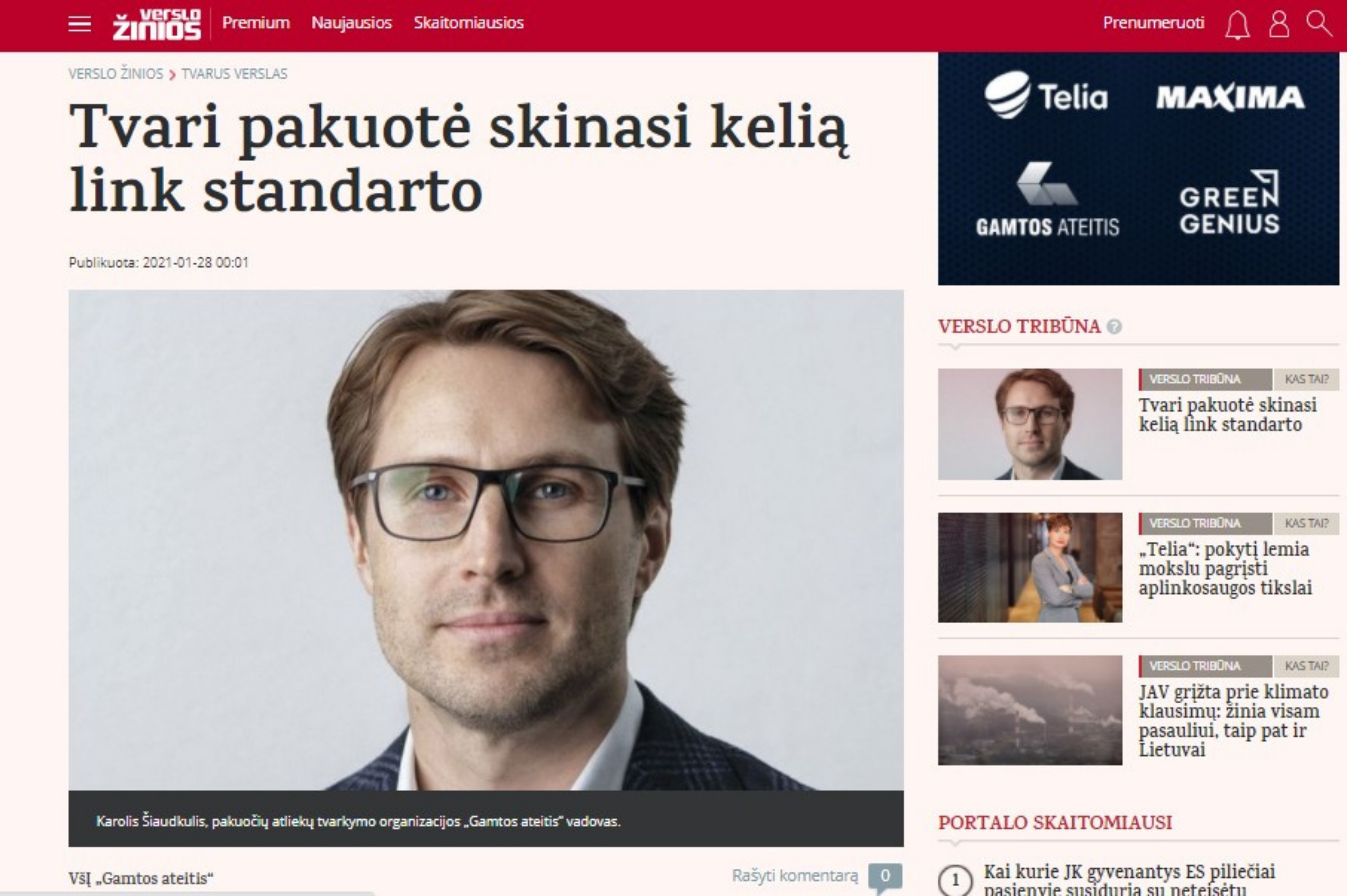 Tvari pakuotė skinasi kelią link standarto