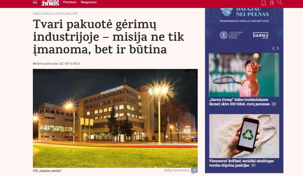 Maisto ir gėrimų pramonėje tvarumas nebėra tik madingas žodis