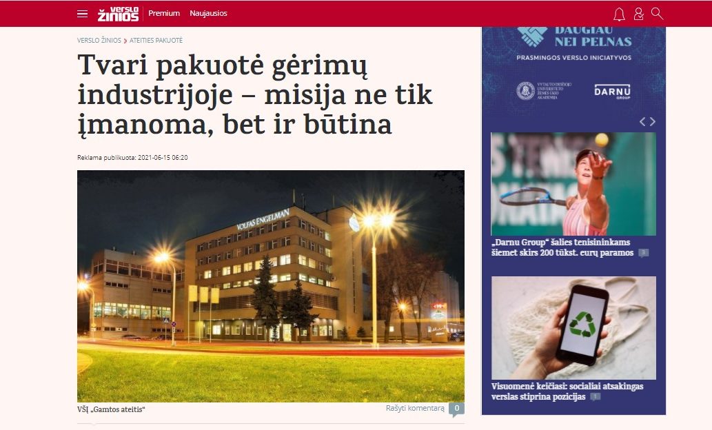 Maisto ir gėrimų pramonėje tvarumas nebėra tik madingas žodis