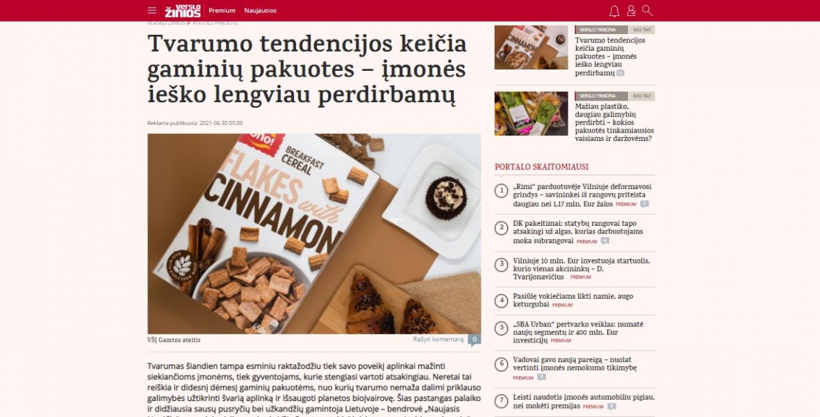 Tvarumo tendencijos keičia gaminių pakuotes – įmonės ieško lengviau perdirbamų