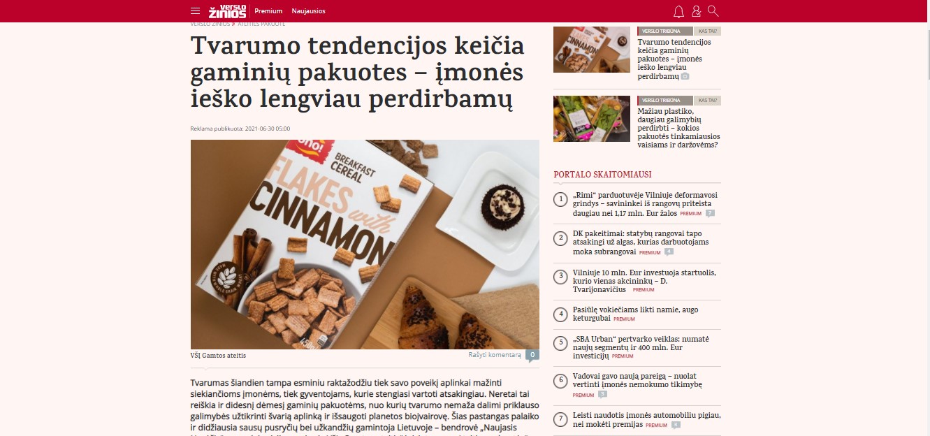 Tvarumo tendencijos keičia gaminių pakuotes – įmonės ieško lengviau perdirbamų