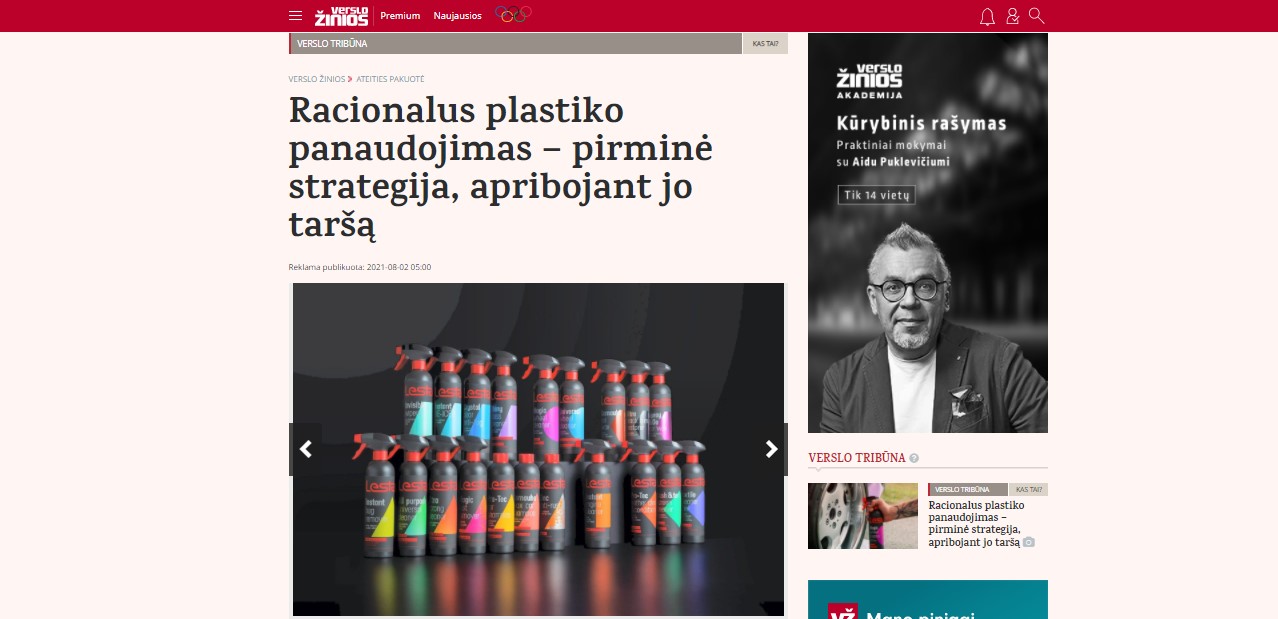 Racionalus plastiko panaudojimas – pirminė strategija, apribojant jo taršą