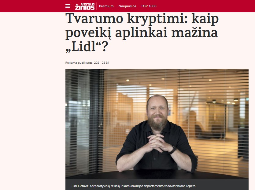 Tvarumo kryptimi: kaip poveikį aplinkai mažina „Lidl“?