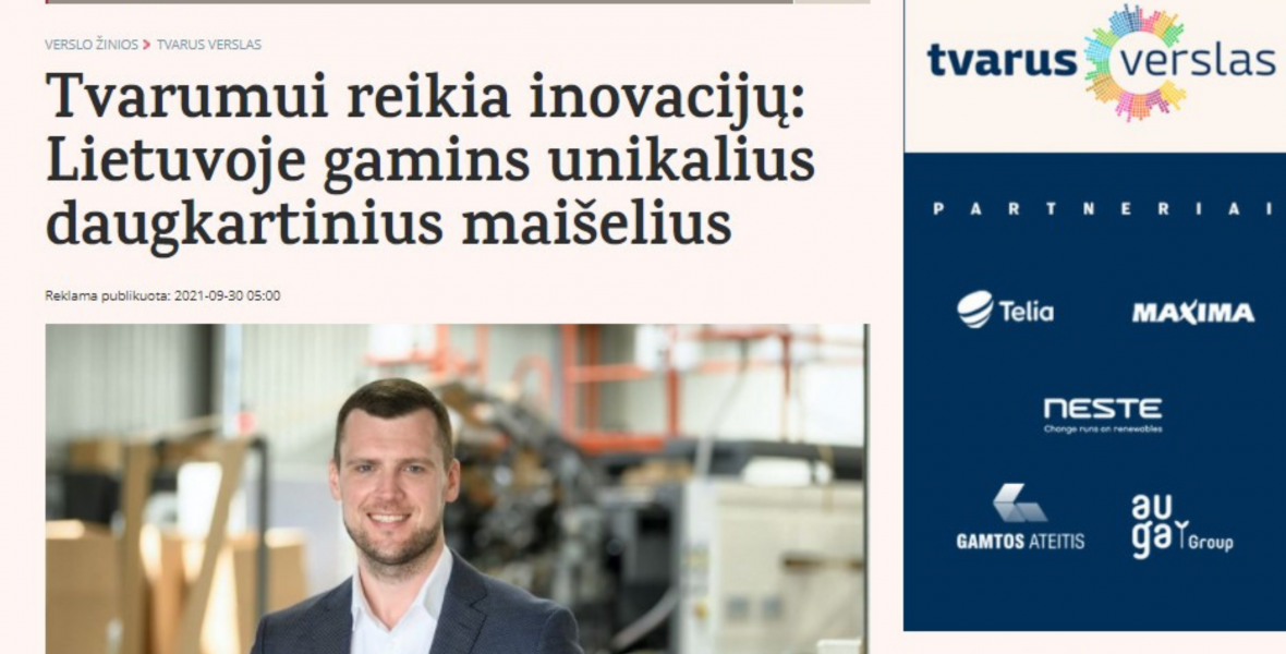Tvarumui reikia inovacijų: Lietuvoje gamins unikalius daugkartinius maišelius