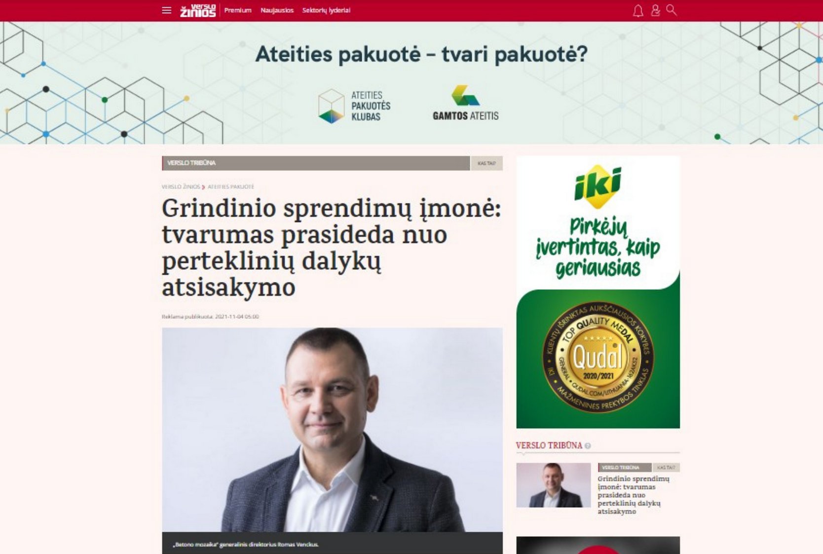 Grindinio sprendimų įmonė: tvarumas prasideda nuo perteklinių dalykų atsisakymo