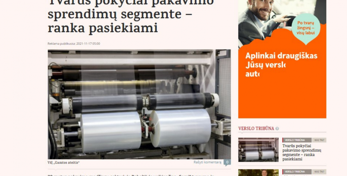 Tvarūs pokyčiai pakavimo sprendimų segmente – ranka pasiekiami