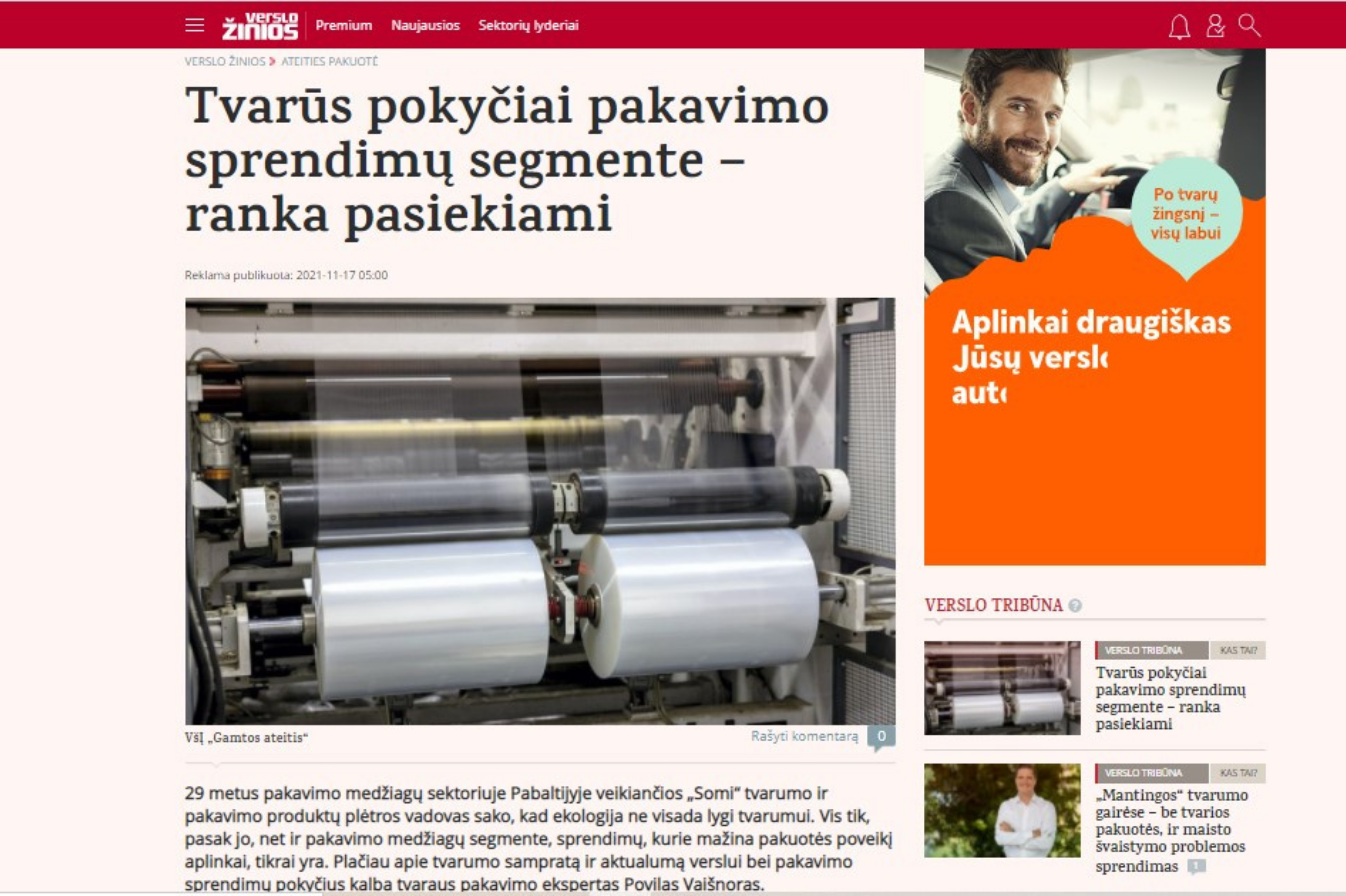 Tvarūs pokyčiai pakavimo sprendimų segmente – ranka pasiekiami