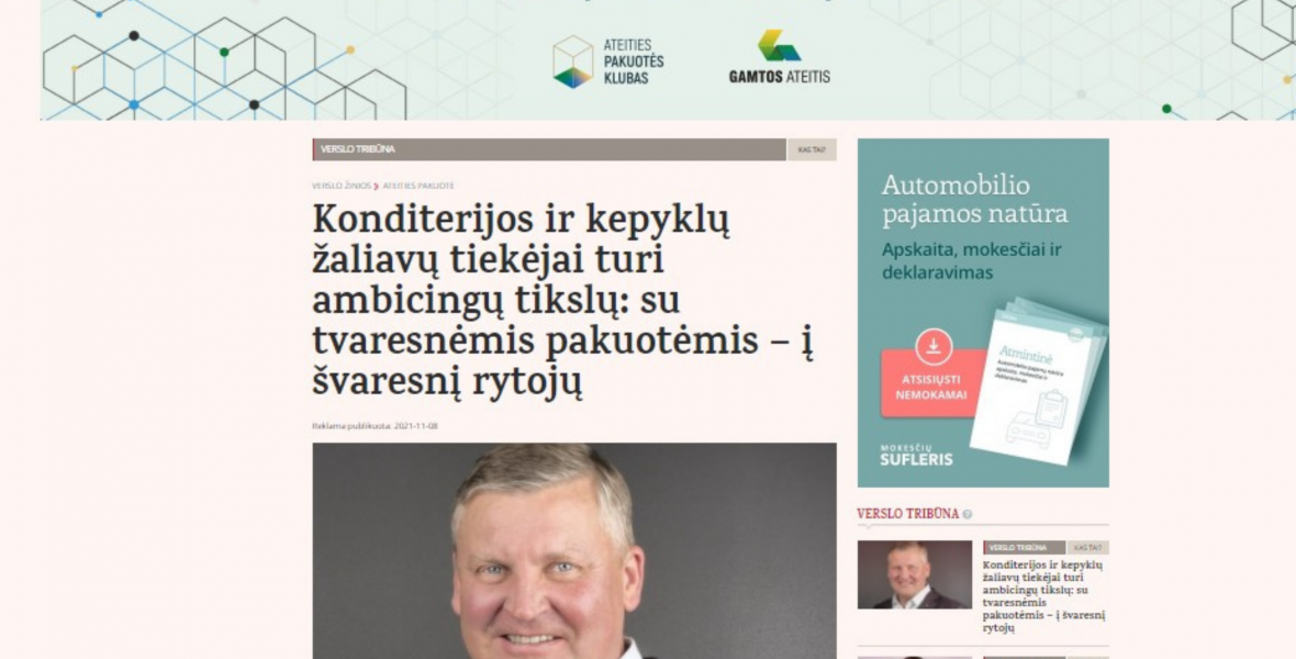 Konditerijos ir kepyklų žaliavų tiekėjai turi ambicingų tikslų: su tvaresnėmis pakuotėmis – į švaresnį rytojų