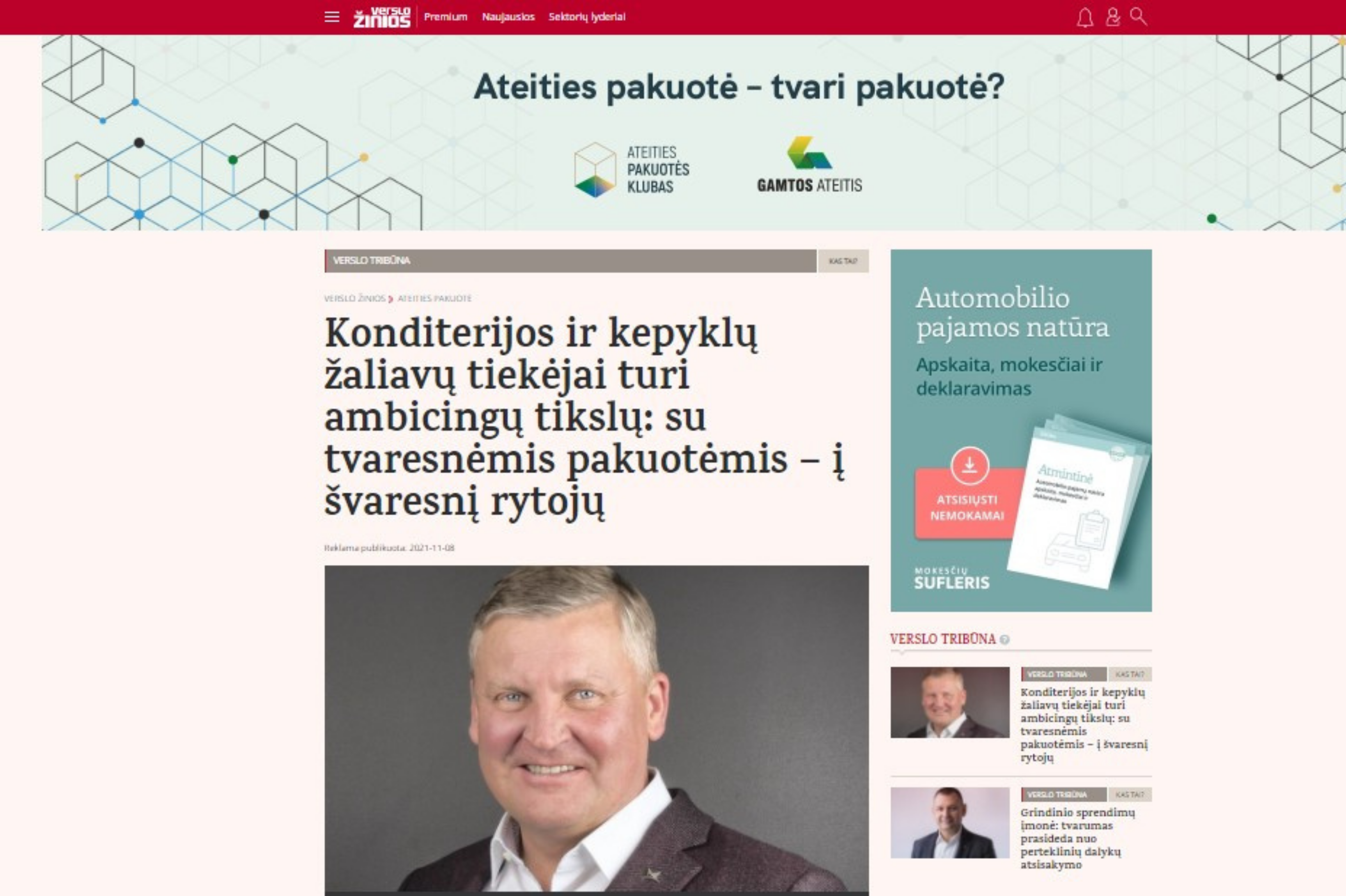 Konditerijos ir kepyklų žaliavų tiekėjai turi ambicingų tikslų: su tvaresnėmis pakuotėmis – į švaresnį rytojų