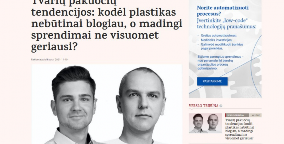 Tvarių pakuočių tendencijos: kodėl plastikas nebūtinai blogiau, o madingi sprendimai ne visuomet geriausi?