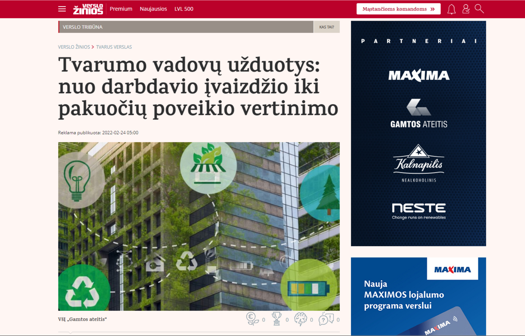 Tvarumo vadovų užduotys: nuo darbdavio įvaizdžio iki pakuočių poveikio vertinimo