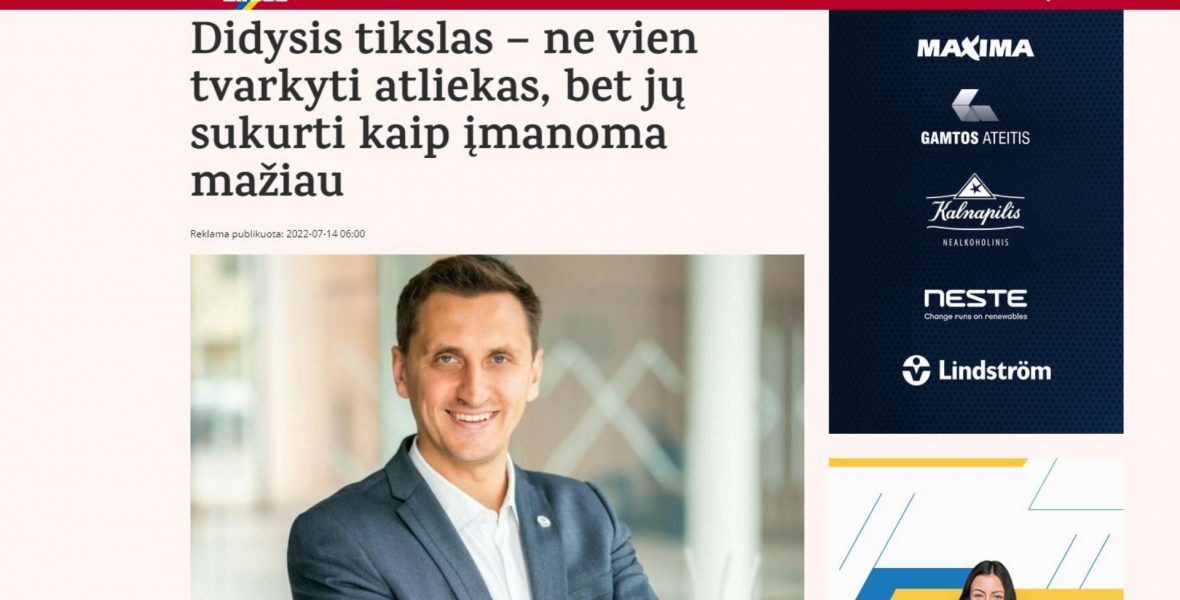 Didysis tikslas – ne vien tvarkyti atliekas, bet jų sukurti kaip įmanoma mažiau
