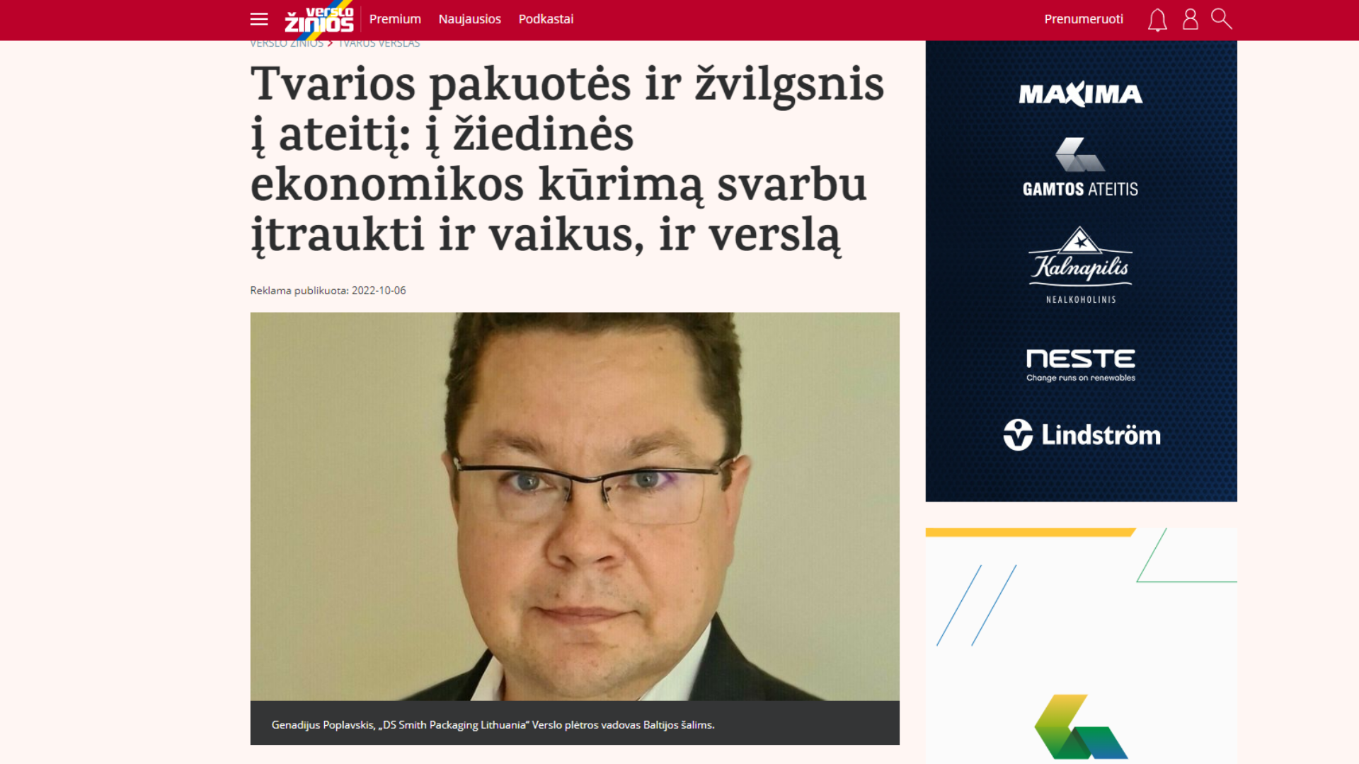 Tvarios pakuotės ir žvilgsnis į ateitį: į žiedinės ekonomikos kūrimą svarbu įtraukti ir vaikus, ir verslą