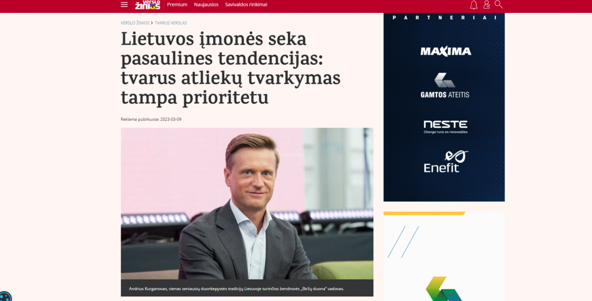 Lietuvos įmonės seka pasaulines tendencijas: tvarus atliekų tvarkymas tampa prioritetu