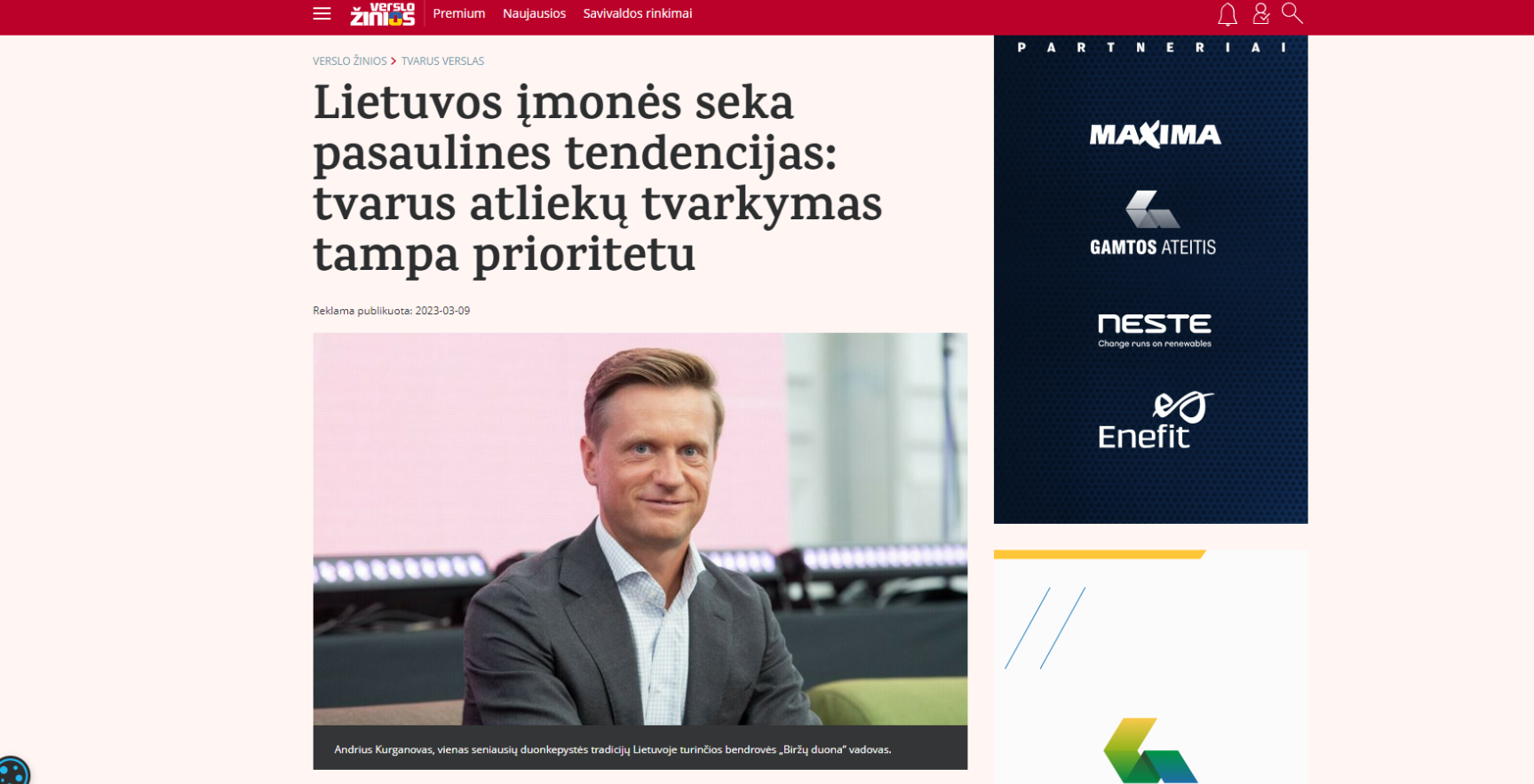 Lietuvos įmonės seka pasaulines tendencijas: tvarus atliekų tvarkymas tampa prioritetu